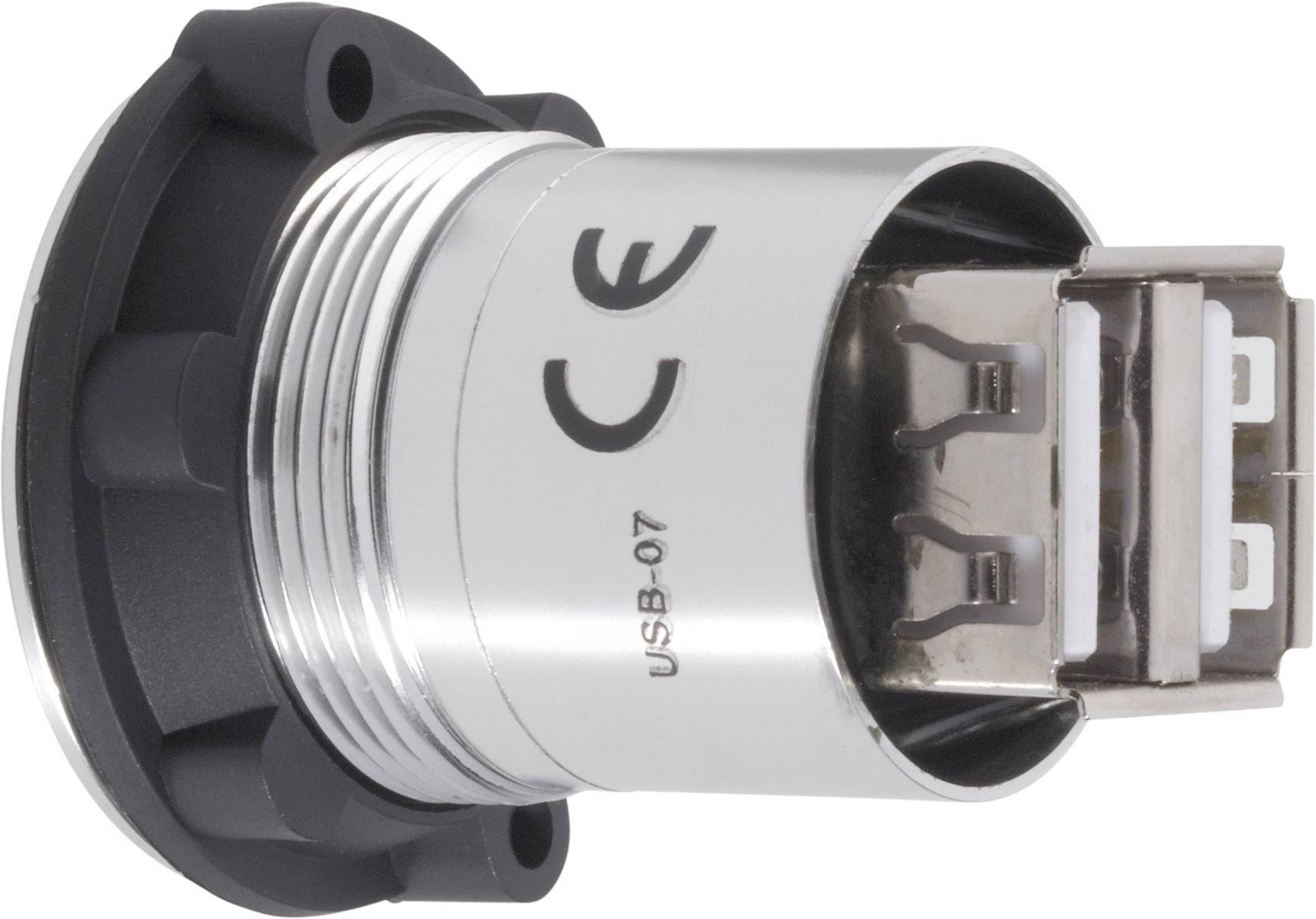 TRU Components USB-07 USB-Doppeleinbaubuchse 2.0 Buchse, Einbau 2 x USB-Buchse Typ A auf 2 x USB-Buchse Typ A Inhalt: 1St.