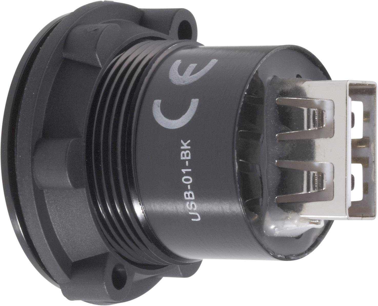 TRU Components USB-01-BK USB-Einbaubuchse 2.0 Buchse, Einbau USB-Buchse Typ A auf USB-Buchse Typ A Inhalt: 1St.
