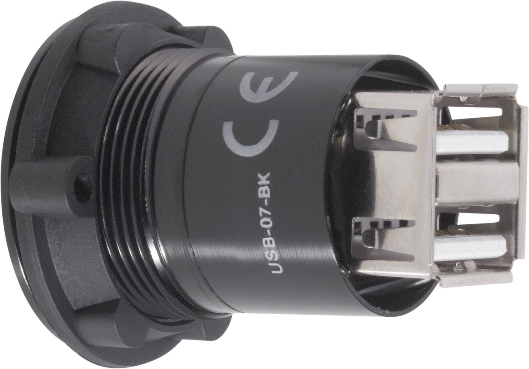 TRU Components USB-07-BK USB-Doppeleinbaubuchse 2.0 Buchse, Einbau, Adapter 2 x USB-Buchse Typ A auf 2 x USB-Buchse Typ A Inhalt