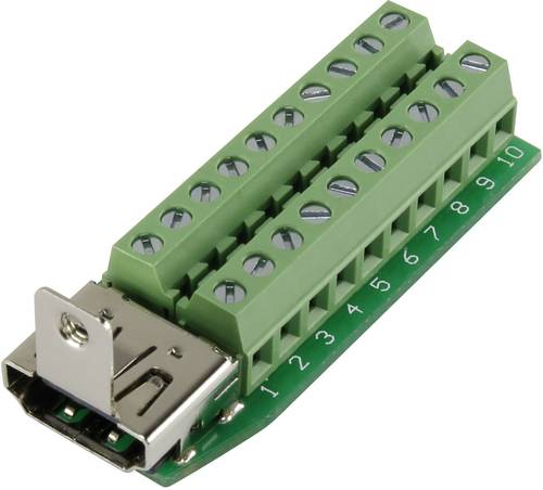 TRU Components HDMI-AFT-2 HDMI-Steckverbinder Buchse, Einbau horizontal Polzahl: 20 Silber 1St.