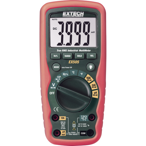 Extech EX505 Hand-Multimeter digital Wasserdicht (IP67) CAT III 1000 V, CAT IV 600V Anzeige (Counts): 4000