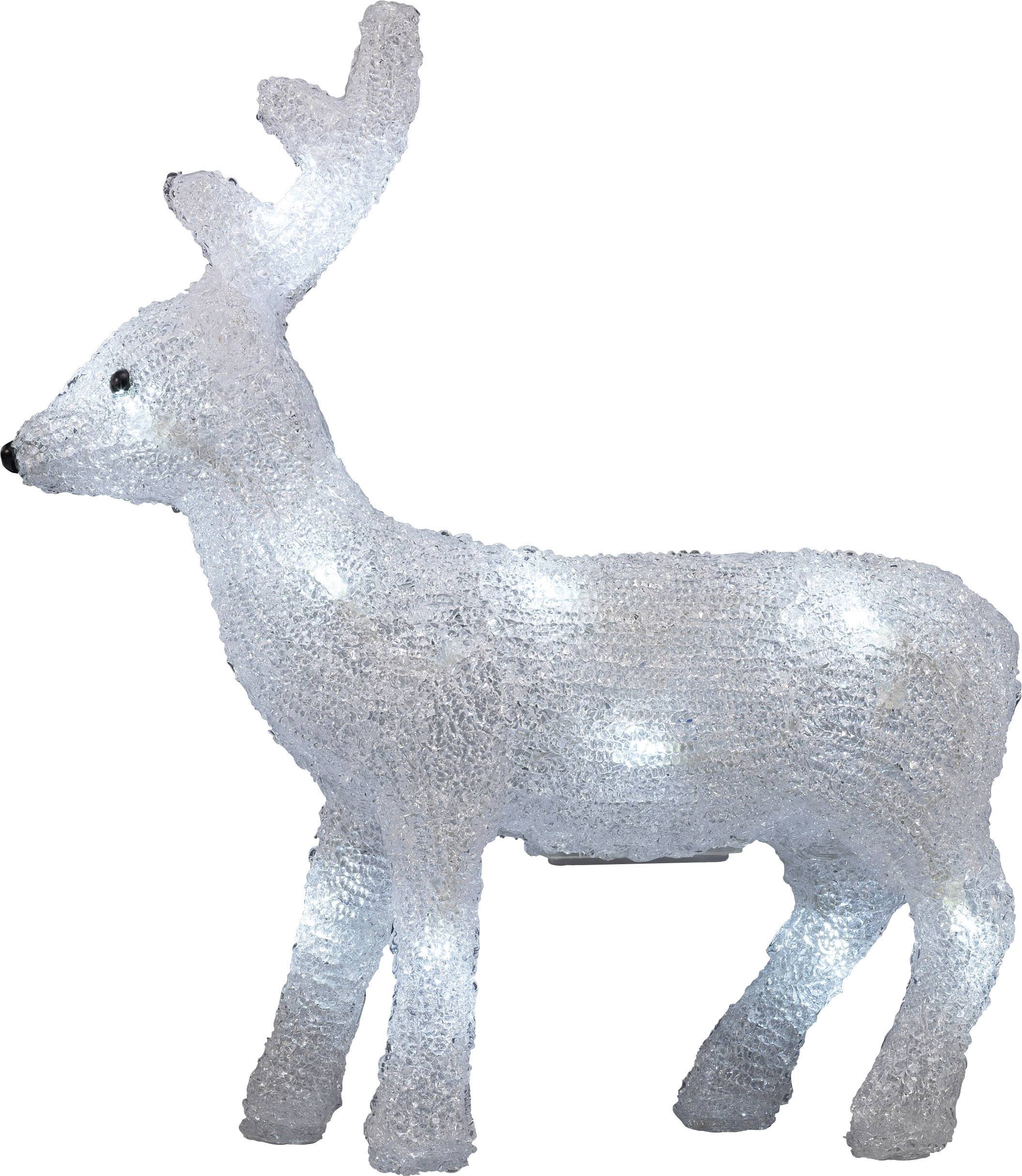 Polarlite LBA-52-005 Acryl-Figur Rentier Kalt-Weiß LED Weiß