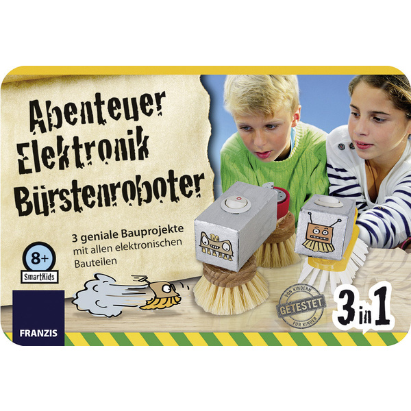 Franzis Verlag Abenteuer Elektronik Bürsten Roboter 978-3-645-65239-1 Experimentier-Set ab 8 Jahre