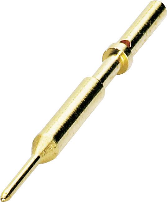 Metallischer Stift mit spitzem Ende und zylindrischem Körper, wahrscheinlich ein elektronischer Teststift oder Verbindungselement.