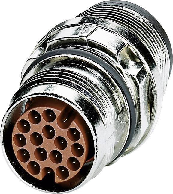 Ein zylindrischer Metallstecker mit mehreren runden Steckplätzen, geeignet für elektronische Verbindungen.