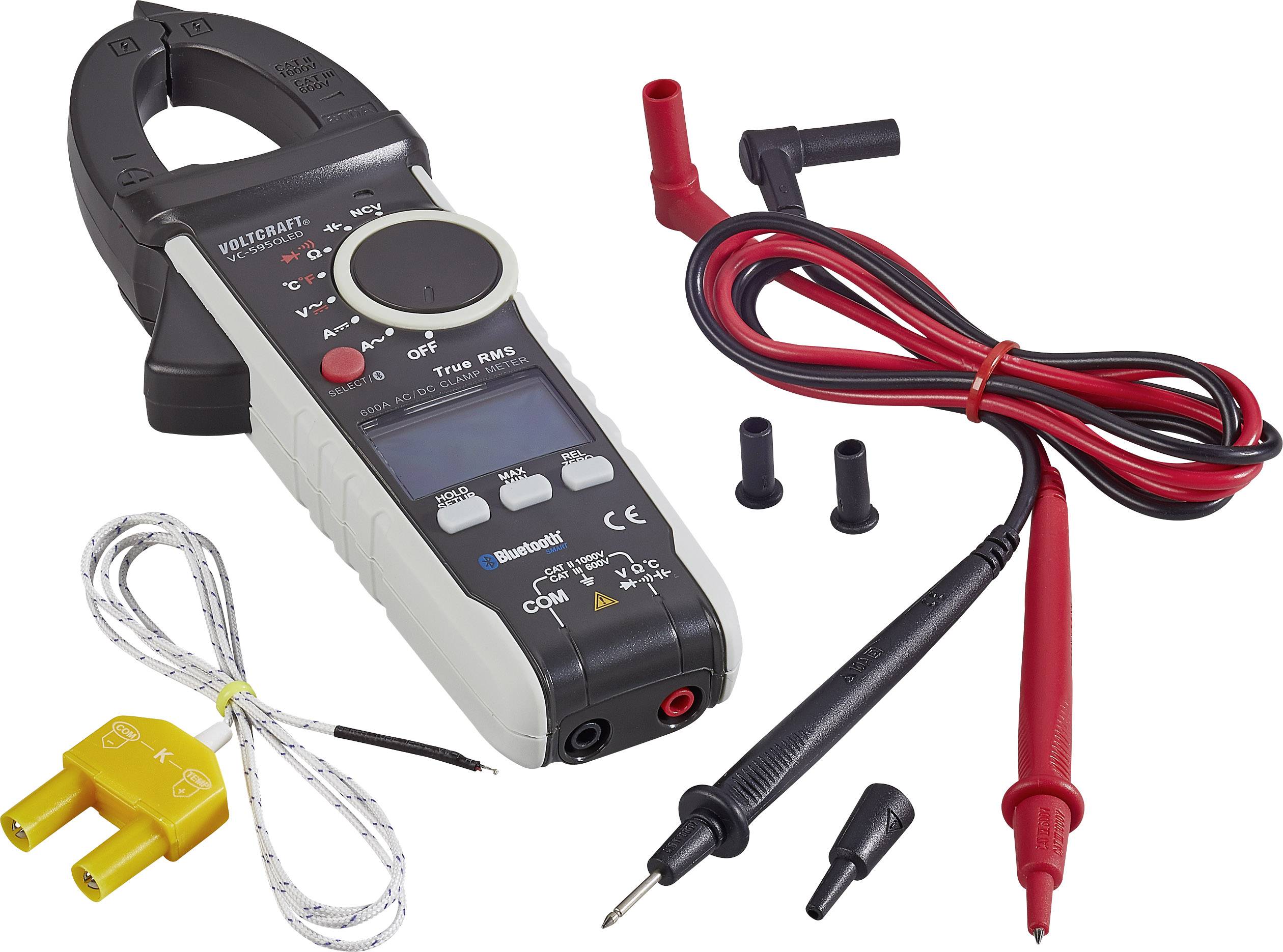 VOLTCRAFT VC-595OLED Stromzange digital OLED-Display CAT III 600 V, CAT II 1000V Anzeige (Counts): 6000