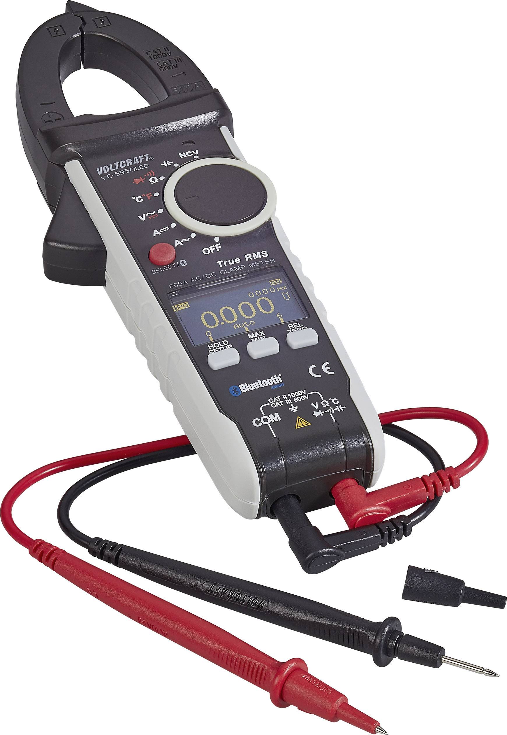 VOLTCRAFT VC-595OLED Stromzange digital OLED-Display CAT III 600 V, CAT II 1000V Anzeige (Counts): 6000