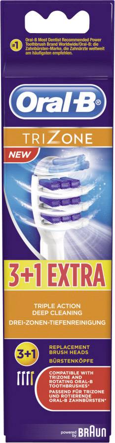 Oral-B TriZone Aufsteckbürsten für elektrische Zahnbürste 4 St. Weiß