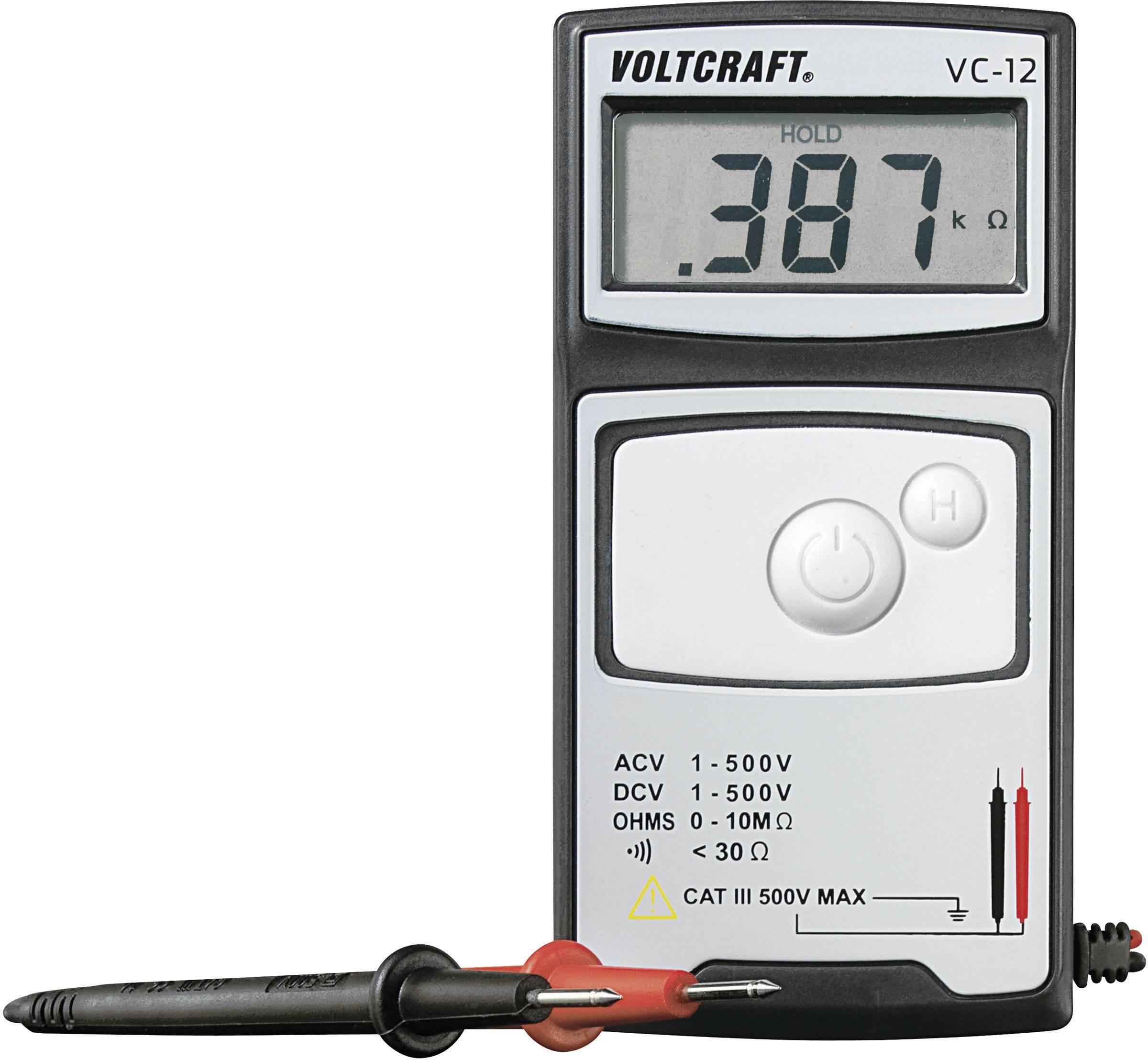 VOLTCRAFT VC-12 Hand-Multimeter digital CAT III 500V Anzeige (Counts): 2000