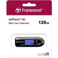 Transcend JetFlash® 790 USB-Stick 128GB Schwarz, Blau TS128GJF790K USB-A (USB 3.1 Gen 1) Transcend JetFlash® 790 USB-Stick 128GB Schwarz, Blau TS128GJF790K USB-A (USB 3.1 Gen 1)