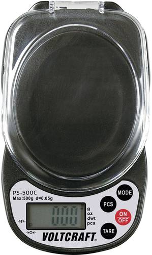 PS-500C Taschenwaage Wägebereich (max.) 500g Ablesbarkeit 0.05g batteriebetrieben Schwarz