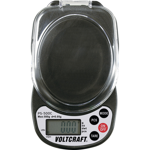 VOLTCRAFT PS-500C Taschenwaage Wägebereich (max.) 500g Ablesbarkeit 0.05g batteriebetrieben Schwarz