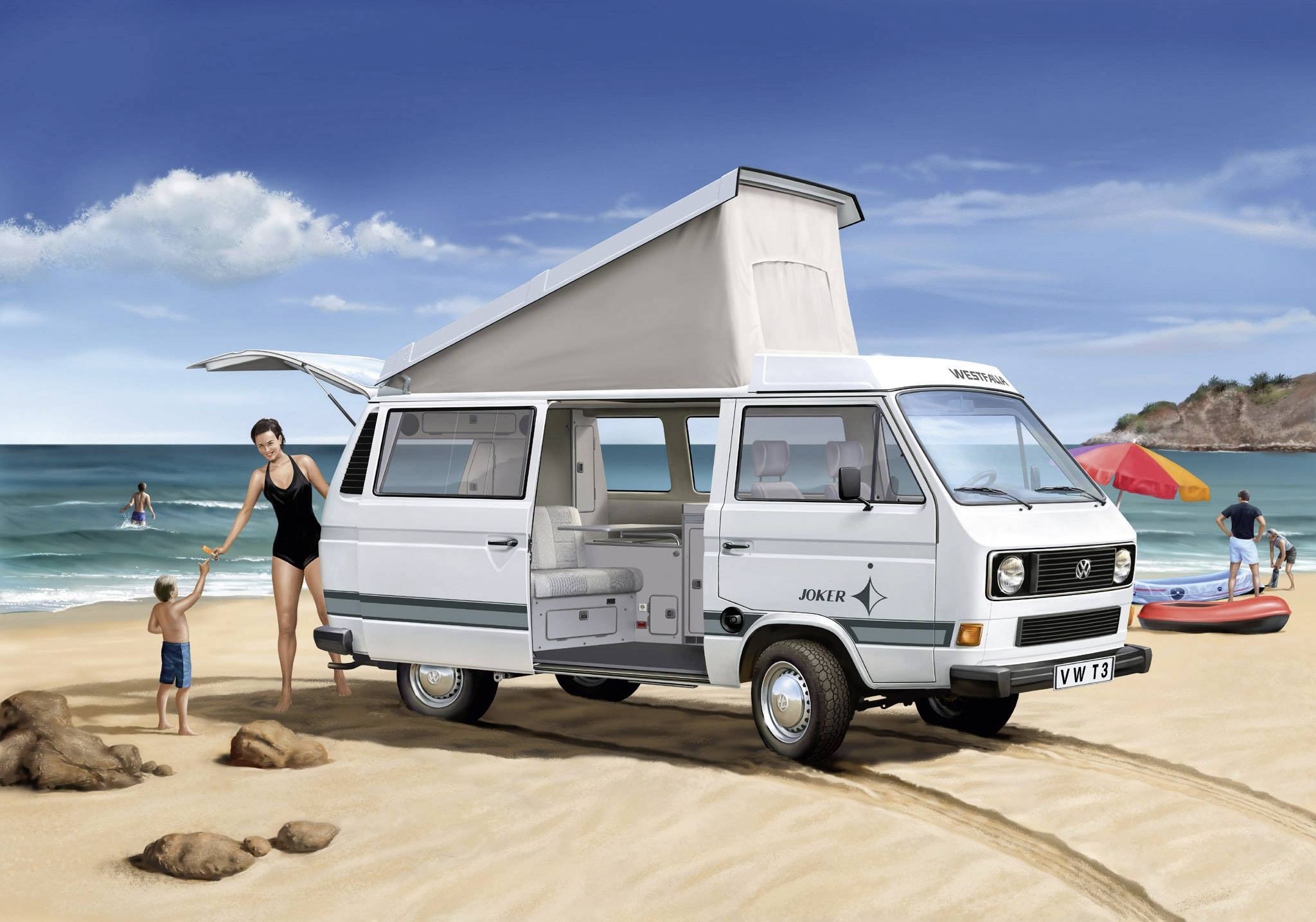 Revell 07344 Volkswagen T3 Camper Automodell Bausatz 1:25