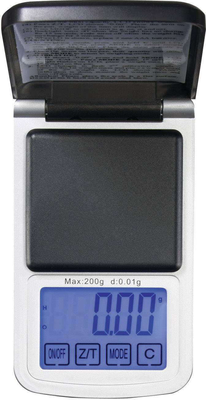VOLTCRAFT Taschenwaage PS-200HTP Wägebereich (max.) 200g Ablesbarkeit 0.01g batteriebetrieben