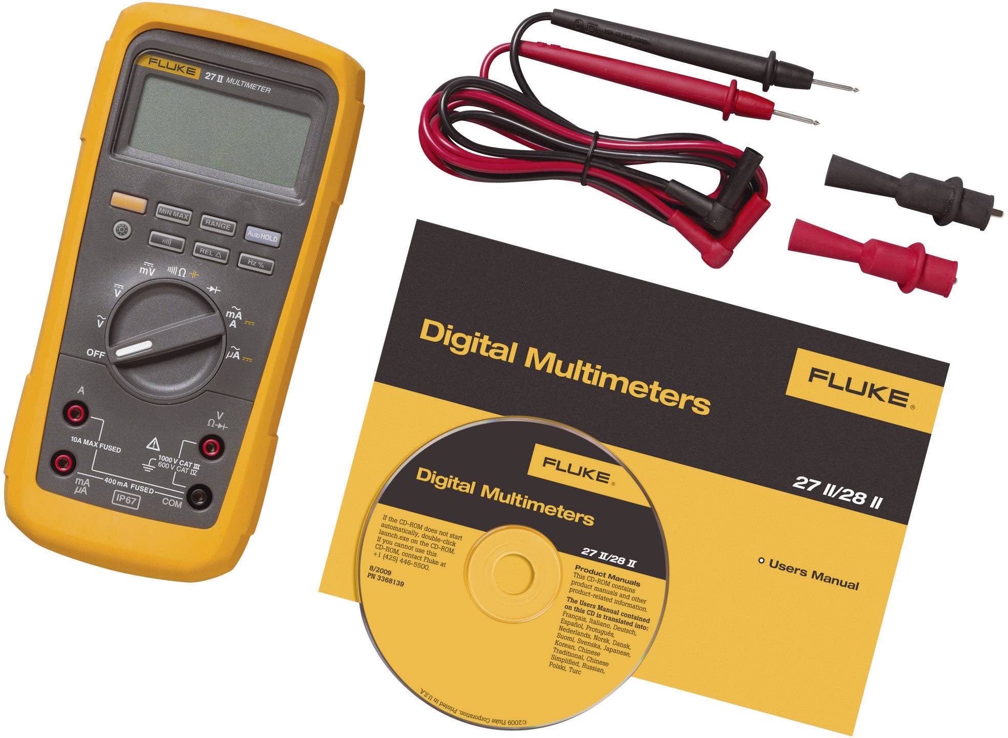 Fluke 27II/EUR Hand-Multimeter digital Wasserdicht (IP67) CAT III 1000 V, CAT IV 600V Anzeige (Counts): 6000
