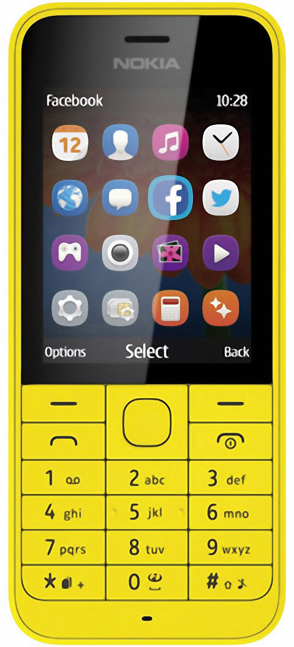 Nokia 220 Handy, Micro-SD, 2MP Kamera, 29 Tage Standby, Gelb