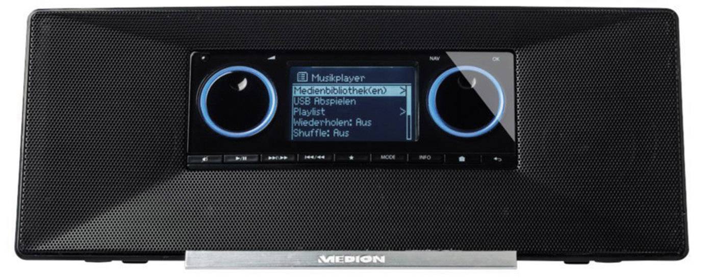 Medion Life® P85035 (MD 87090) Internet Tischradio DAB+, UKW AUX, Internetradio, USB DLNA-fähig Schwarz