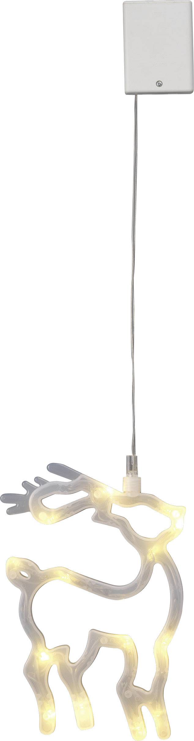 Polarlite LBA-50-008 LED-Fensterbild Rentier Warmweiß LED Transparent