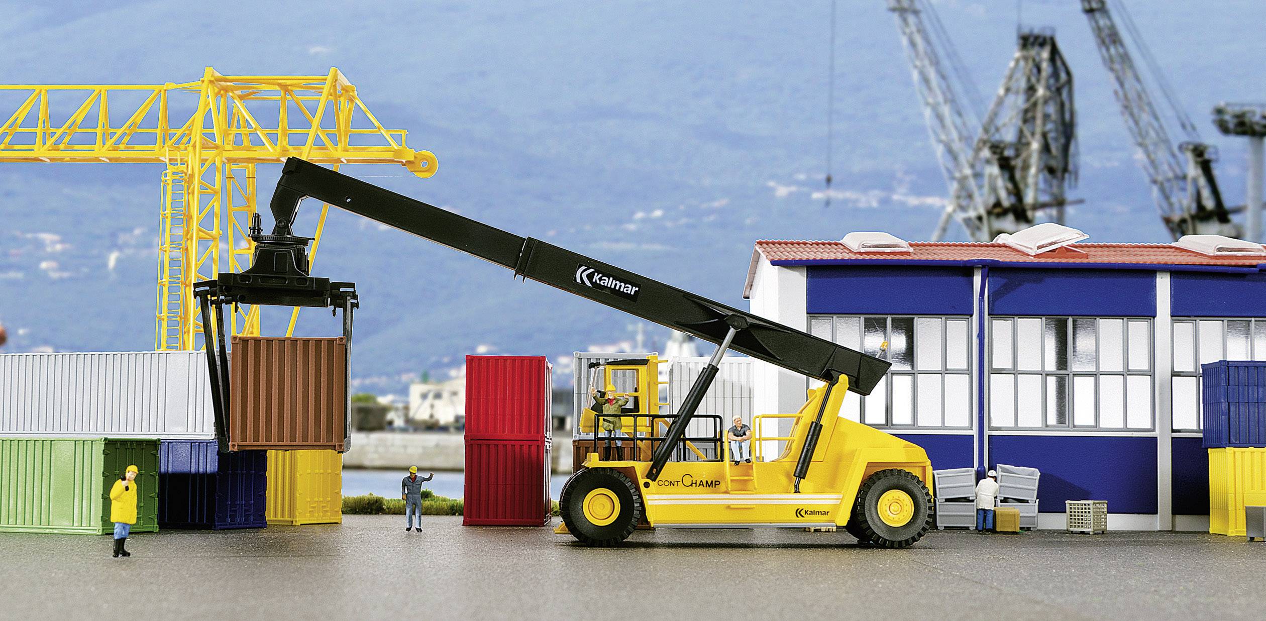 Kibri 11752 H0 Baufahrzeug Modell Kalmar Contchamp DRD 450 - 70 C 5XS mit Kombiaggregat