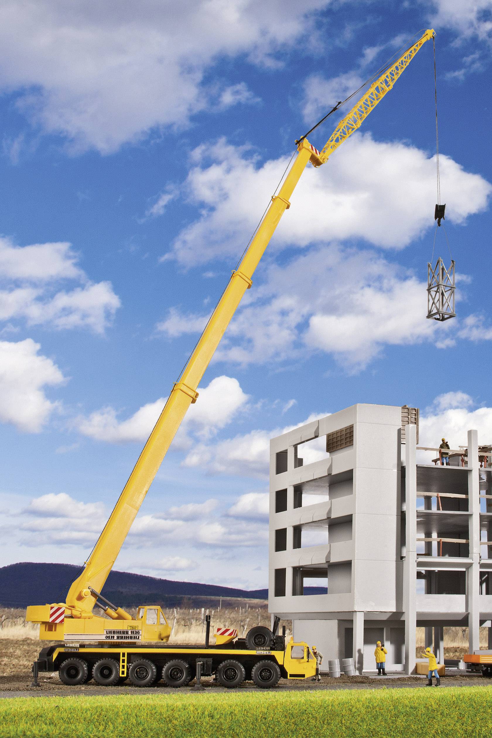 Kibri 13012 H0 Baufahrzeug Modell Liebherr Teleskopkran 1120 mit Gitterspitze