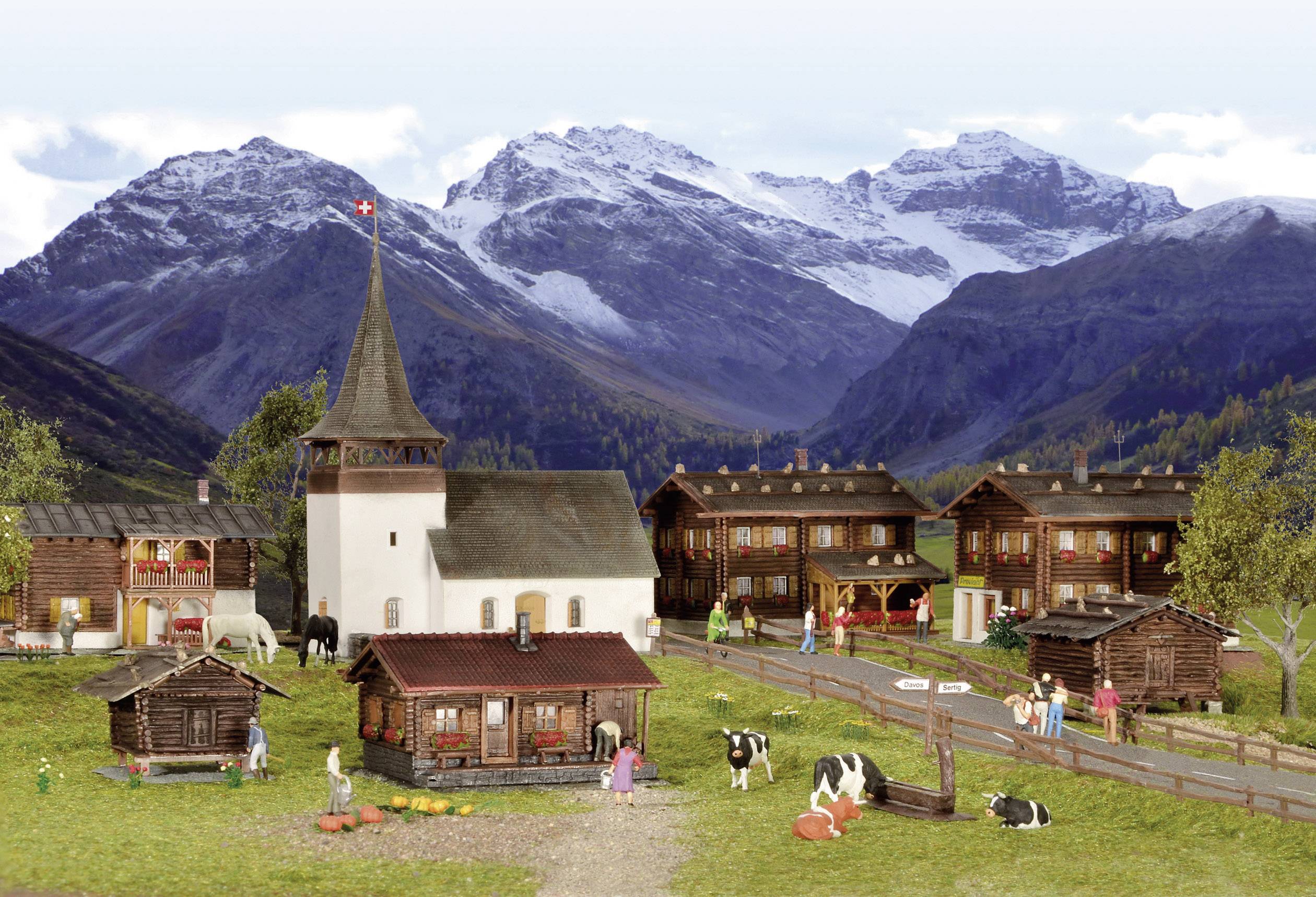 Kibri 38010 H0 Set Sertig-Dörfli