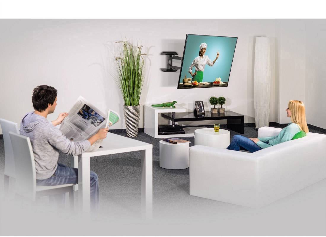 Hama 00118619 FULLMOTION TV-Wandhalterung Ausziehbar, Werkzeugfreie Einstellung des Neigungswinkels, Geeignet für Curved-TV's 81,3 cm (32") - 165,1