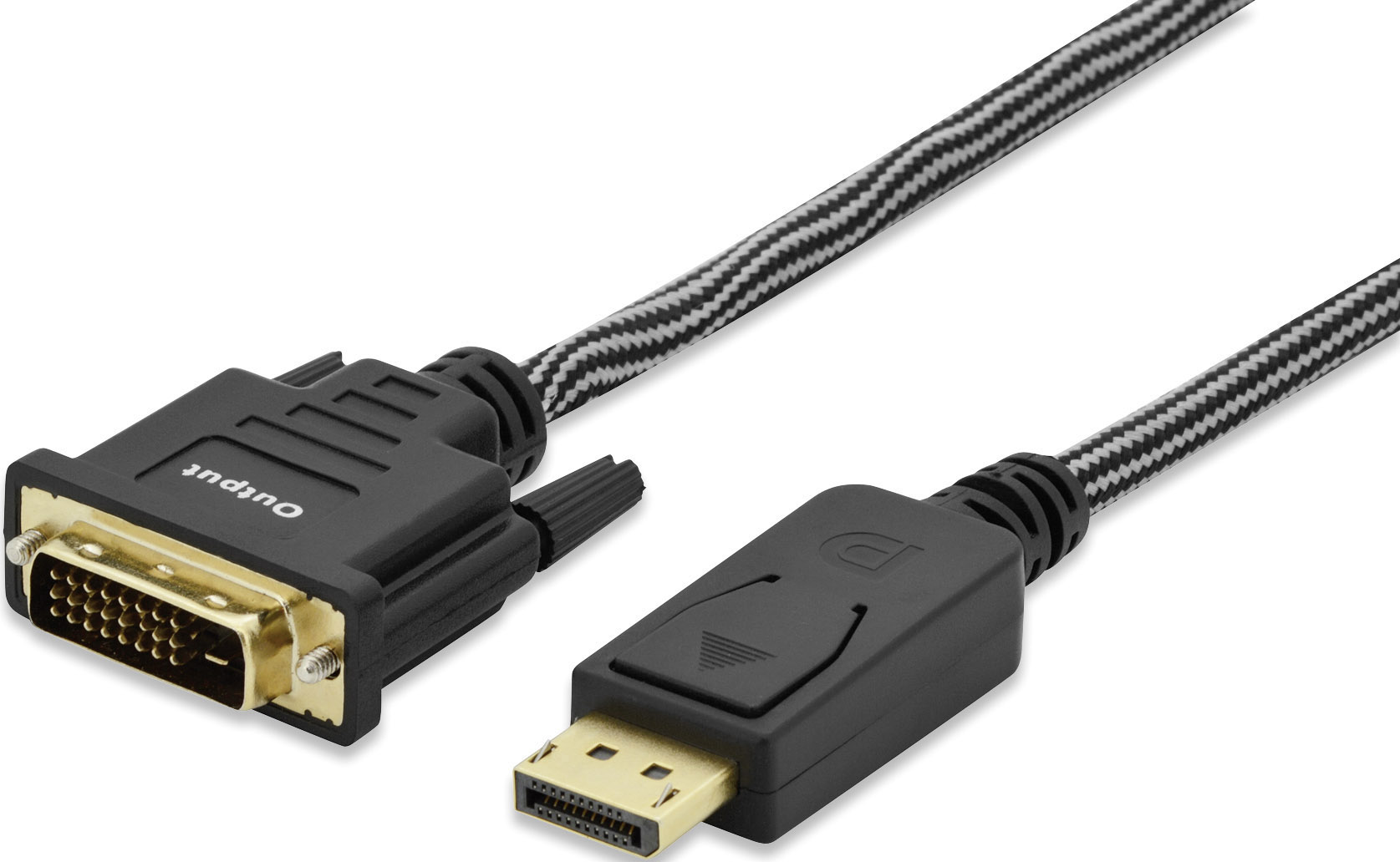ednet DisplayPort / DVI Anschlusskabel 3.00 m 84503 vergoldete Steckkontakte, schraubbar Schwarz [1x DisplayPort Stecker - 1x DVI-Stecker 24+1pol.]