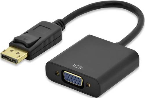 DisplayPort / VGA Anschlusskabel 15.00cm vergoldete Steckkontakte Schwarz [1x DisplayPort Stec