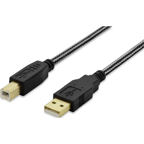 ednet USB-Kabel USB 2.0 USB-A Stecker, USB-B Stecker 3.00 m Schwarz vergoldete Steckkontakte