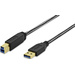 Ednet USB 3.0 Anschlusskabel [1x USB 3.0 Stecker A - 1x USB 3.0 Stecker B] 1.8m Schwarz vergoldete Steckkontakte