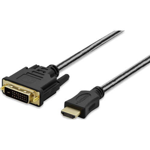 Ednet HDMI / DVI Anschlusskabel 2.00 m 84485 vergoldete Steckkontakte Schwarz [1x HDMI-Stecker - 1x