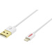 Ednet iPad/iPhone/iPod Ladekabel/Datenkabel [1x USB 2.0 Stecker A - 1x Apple Lightning-Stecker] 0.50m Weiß