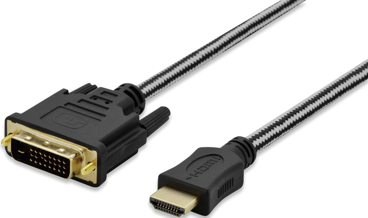 Ednet HDMI / DVI Adapterkabel HDMI-A Stecker, DVI-D 24+1pol. Stecker 5.00 m Schwarz 84487 vergoldet