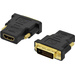 Adaptateur HDMI, DVI ednet 84522 [1x HDMI femelle - 1x DVI mâle 18+1 pôles] noir vissable, contacts dorés