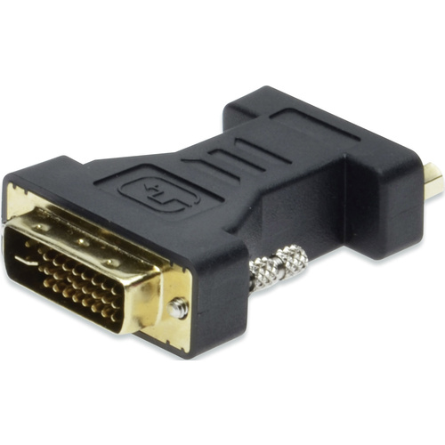 Adaptateur DVI, VGA ednet 84523 [1x DVI mâle 24+5 pôles - 1x VGA femelle] noir vissable, contacts dorés