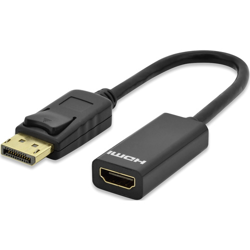 ednet DisplayPort / HDMI Anschlusskabel 15.00 cm 84504 vergoldete Steckkontakte Schwarz [1x DisplayPort Stecker - 1x HDMI-Buchse]