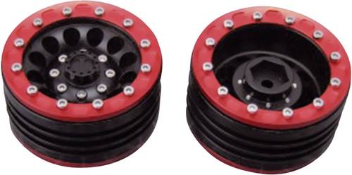 Amewi Crawler Felgen Loch-Design Schwarz/Rot 2St.