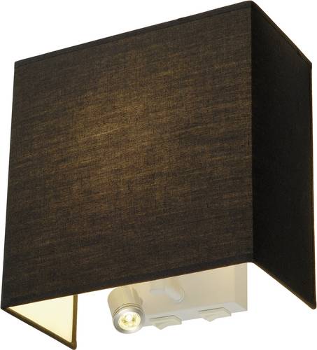 SLV Accanto 155670 Wandleuchte E27 24W Energiesparlampe, LED Schwarz