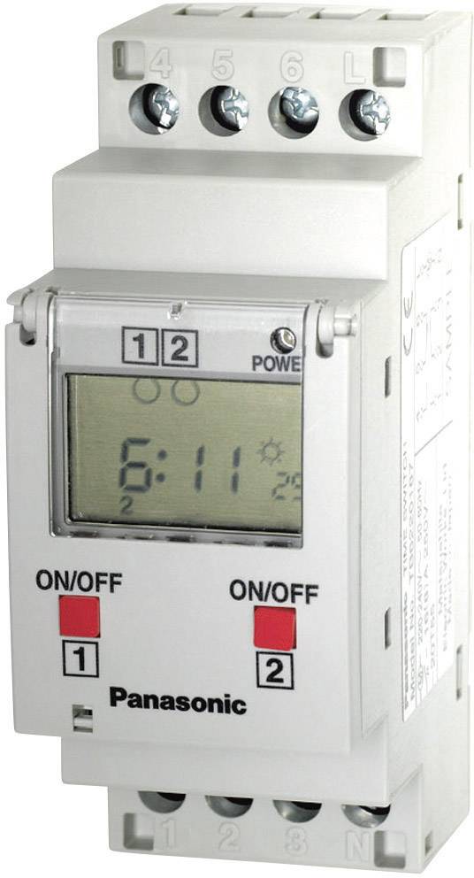 Panasonic Zeitschaltuhr für Hutschiene Betriebsspannung: 230 V/AC TB6220187 2 Wechsler 16A 250 V/AC Wochenprogramm