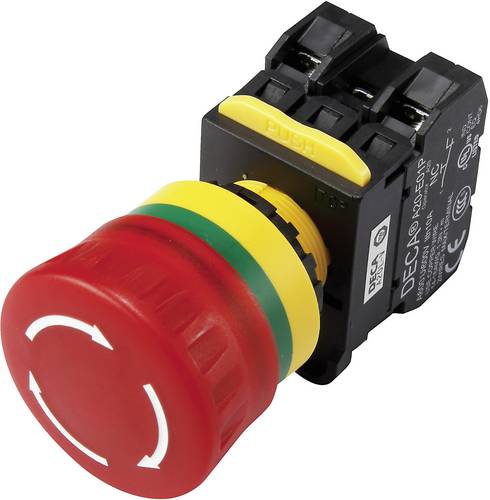 DECA A20L-V4E11Q7R Not-Aus-Schalter mit Kontaktelement 240 V/AC 6 A 1 Schließer, 1 Öffner IP65 1 St
