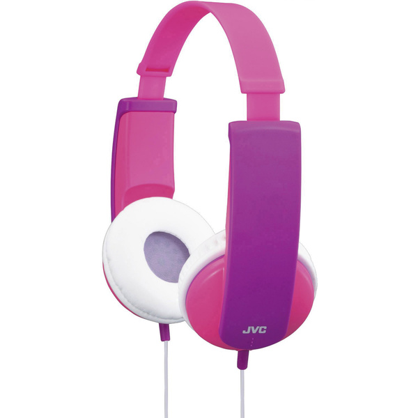 JVC HA-KD5-P-E Kinder On Ear Kopfhörer kabelgebunden Pink, Lila Lautstärkebegrenzung, Leichtbügel