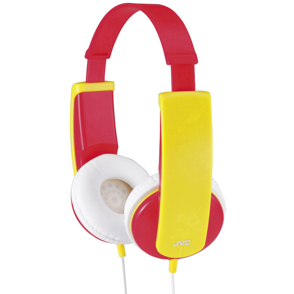 JVC HA-KD5-R-E Kinder On Ear Kopfhörer kabelgebunden Rot, Gelb Lautstärkebegrenzung, Leichtbügel
