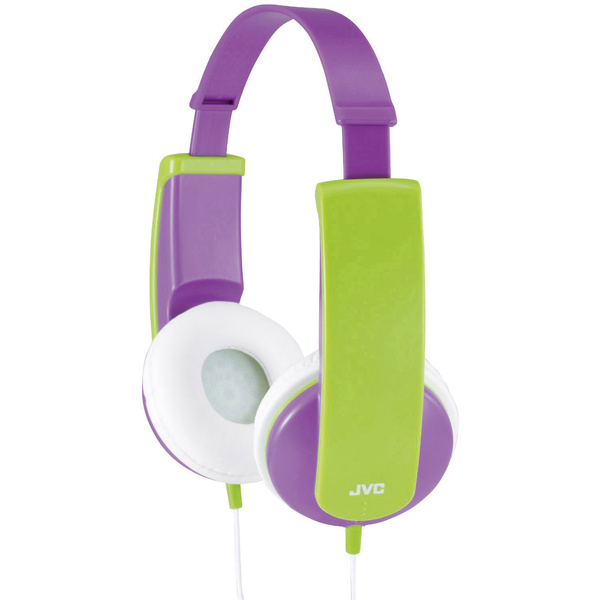 JVC HA-KD5-V-E Kinder On Ear Kopfhörer kabelgebunden Lila, Grün Lautstärkebegrenzung, Leichtbügel