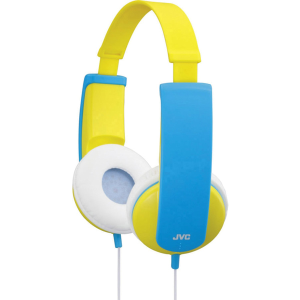 JVC HA-KD5-Y-E Kinder On Ear Kopfhörer kabelgebunden Gelb, Blau Lautstärkebegrenzung, Leichtbügel