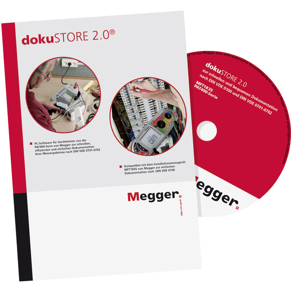 Megger dokuSTORE 2.0 Protokoll-Software Vollversion, 1 Lizenz Windows® Passend für Marke Megger
