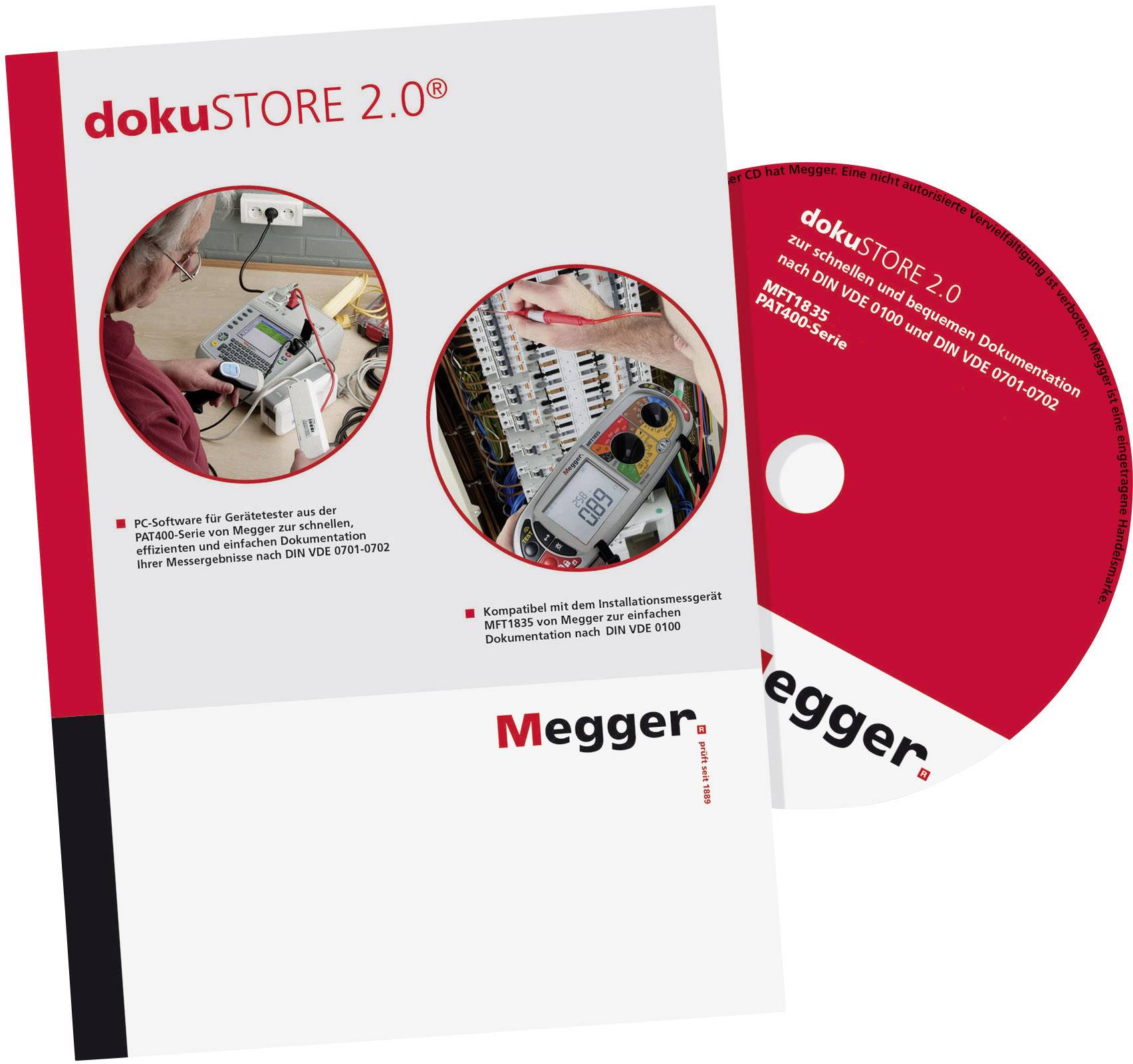 Megger dokuSTORE 2.0 Protokoll-Software Vollversion, 1 Lizenz Windows® Passend für Marke Megger