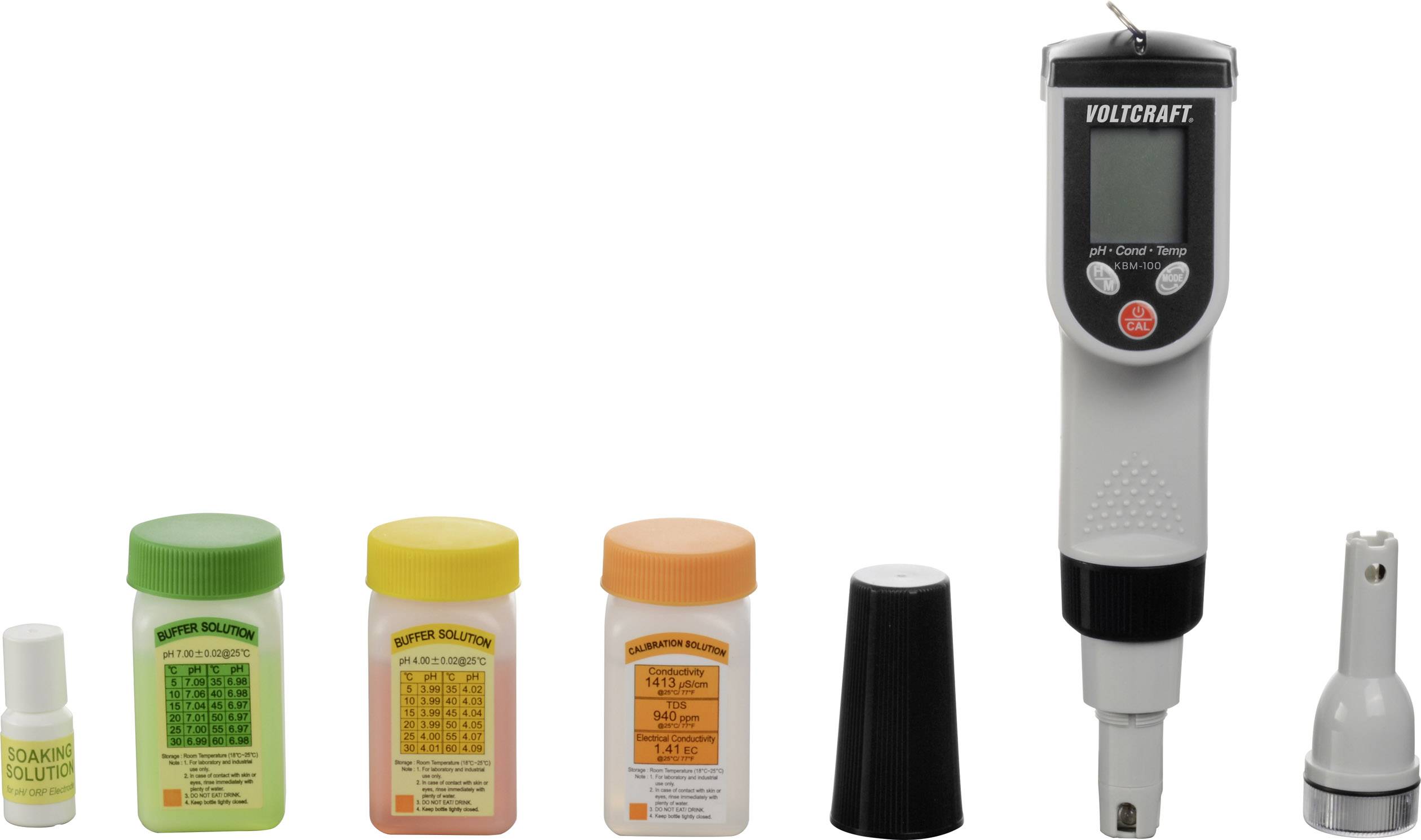VOLTCRAFT KBM-100 Kombi-Messgerät pH-Wert, Redox (ORP), Temperatur, Leitfähigkeit, Gelöste Teilchen (TDS), Salinität