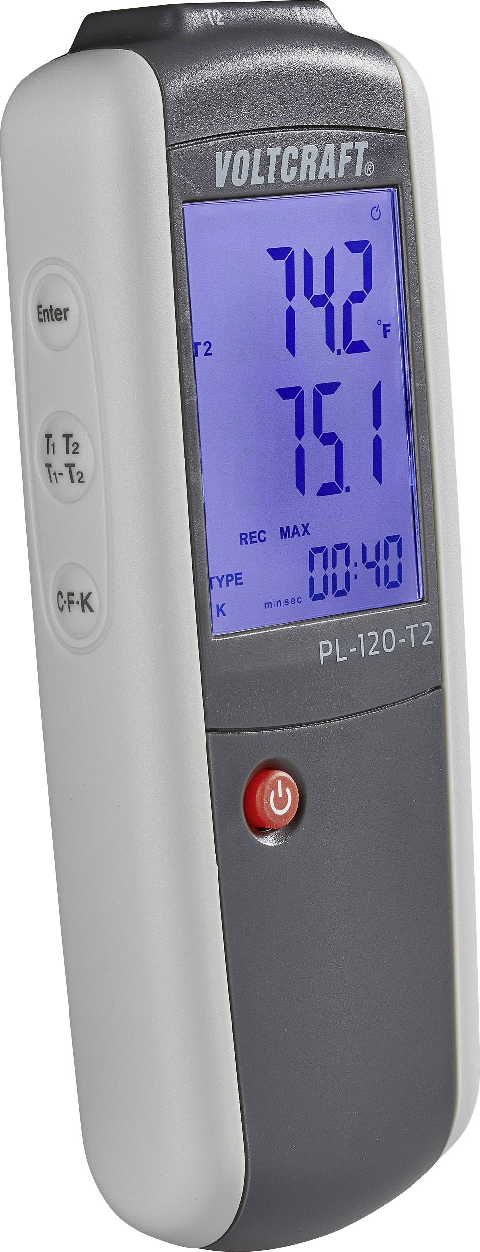VOLTCRAFT PL-120 T2 Temperatur-Messgerät -200 - +1372°C Fühler-Typ K, J