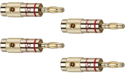 Oehlbach 3001 Lautsprecher-Steckverbinder Stecker, gerade Gold 4 St.