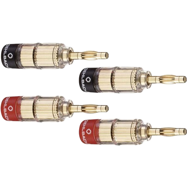Oehlbach 3020 Lautsprecher-Steckverbinder Stecker, gerade Gold, Rot, Schwarz 4St. Oehlbach 3020 Lautsprecher-Steckverbinder Stecker, gerade Gold, Rot, Schwarz 4St.